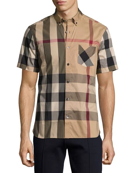 men's burberry flip cuff shirt short sleeve|thomas burberry shirts for men.